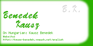 benedek kausz business card